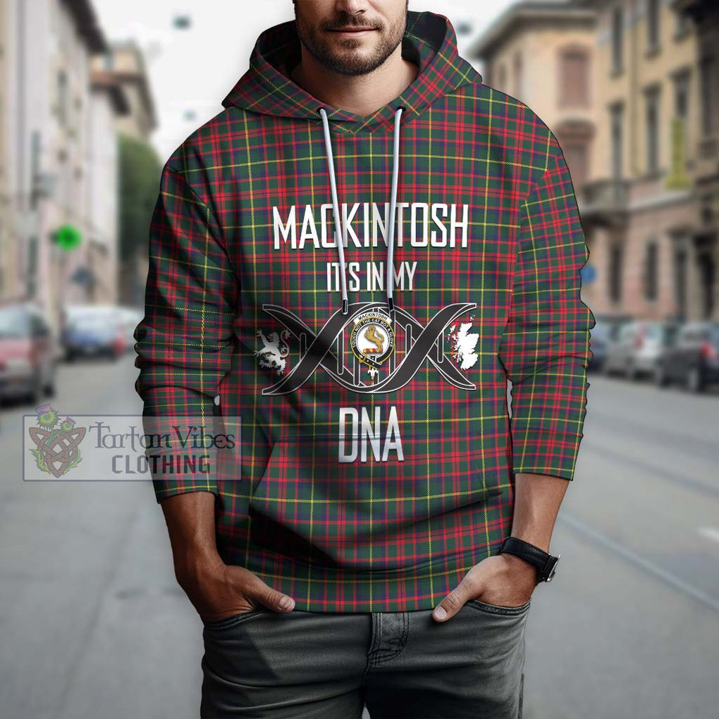 MacKintosh Hunting Modern Tartan Hoodie with Family Crest DNA In Me Style Pullover Hoodie - Tartanvibesclothing Shop