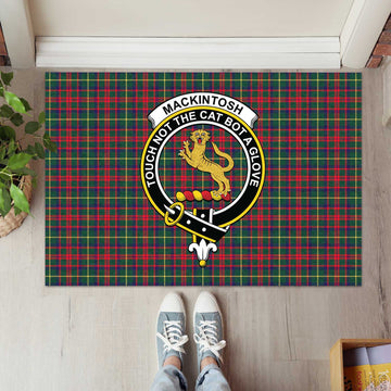 MacKintosh Hunting Modern Tartan Door Mat with Family Crest