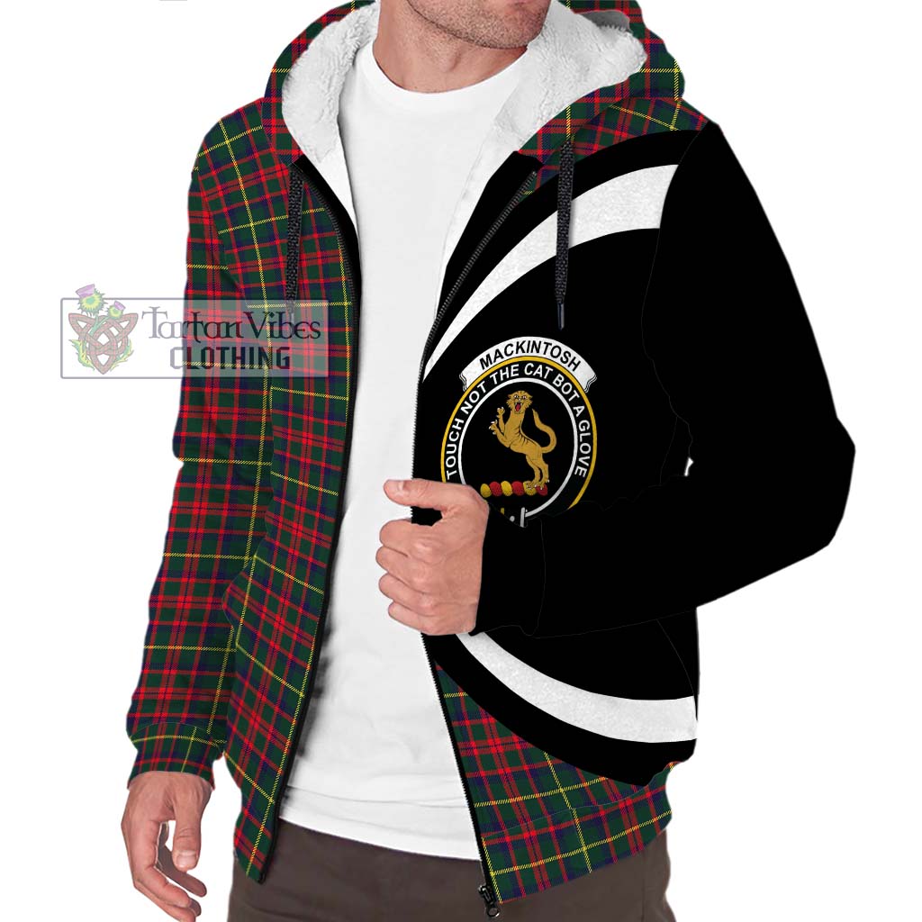 MacKintosh Hunting Modern Tartan Sherpa Hoodie with Family Crest Circle Style Unisex S - Tartan Vibes Clothing