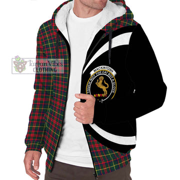 MacKintosh Hunting Modern Tartan Sherpa Hoodie with Family Crest Circle Style