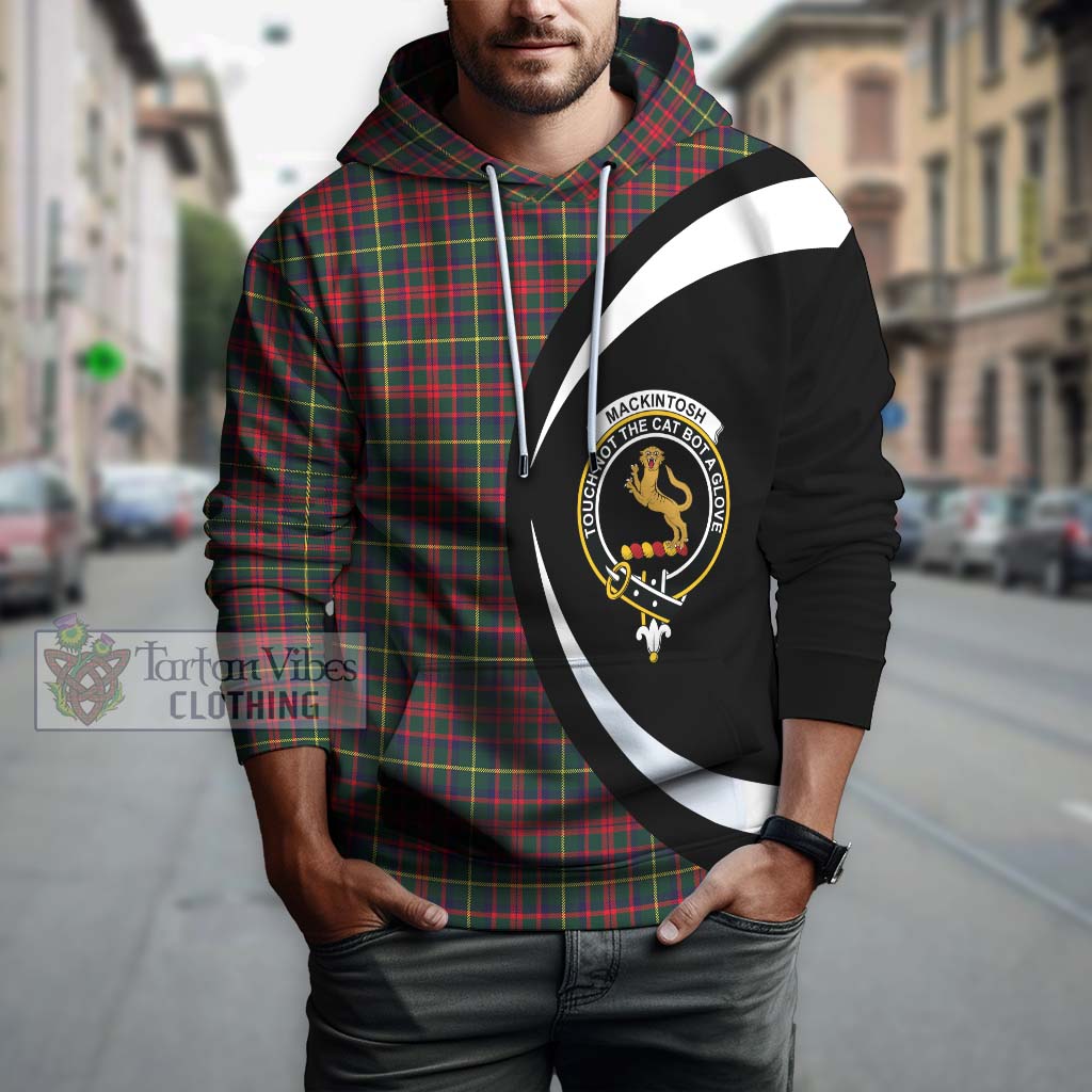 Tartan Vibes Clothing MacKintosh Hunting Modern Tartan Hoodie with Family Crest Circle Style