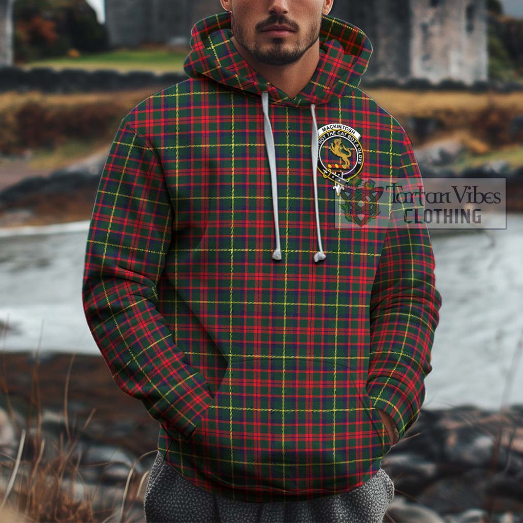 MacKintosh Hunting Modern Tartan Cotton Hoodie with Family Crest Pullover Hoodie XS - Tartan Vibes Clothing