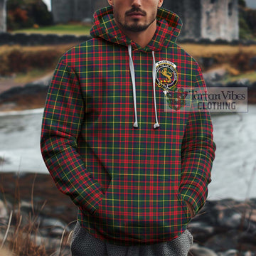 MacKintosh Hunting Modern Tartan Cotton Hoodie with Family Crest