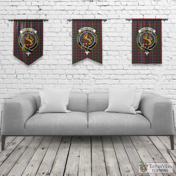 MacKintosh Hunting Modern Tartan Gonfalon, Tartan Banner with Family Crest