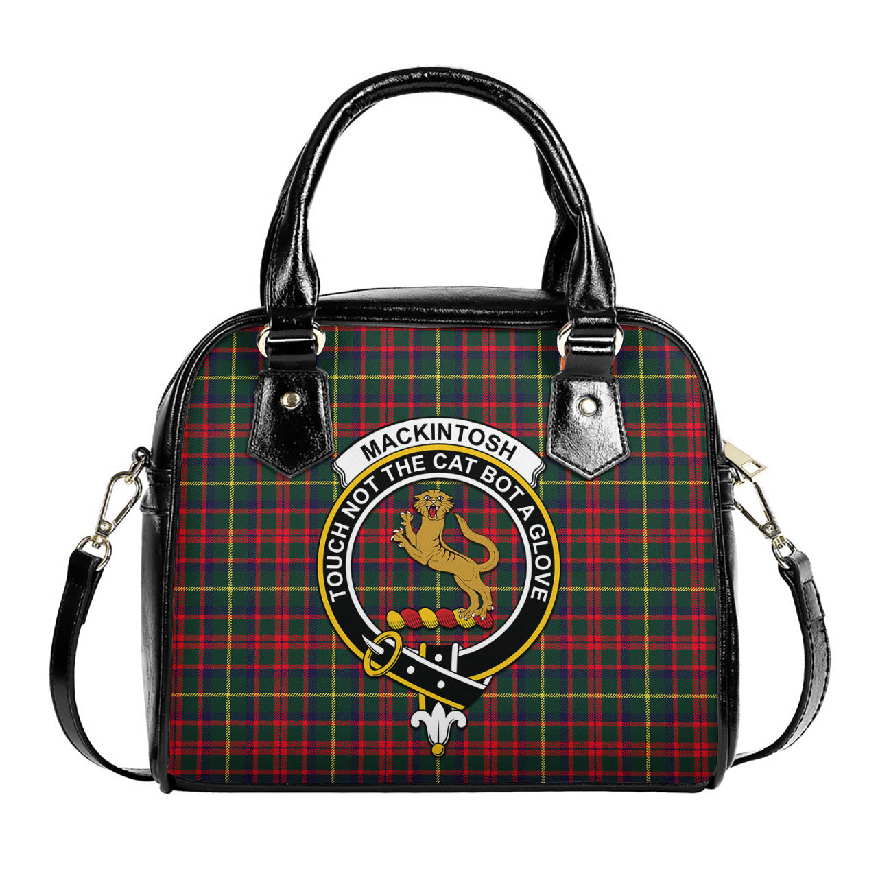 MacKintosh Hunting Modern Tartan Shoulder Handbags with Family Crest One Size 6*25*22 cm - Tartanvibesclothing