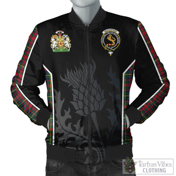 MacKintosh Hunting Modern Tartan Bomber Jacket with Family Crest and Scottish Thistle Vibes Sport Style