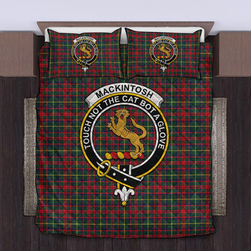 MacKintosh Hunting Modern Tartan Quilt Bed Set with Family Crest