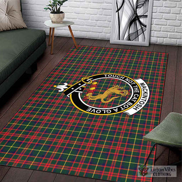 MacKintosh Hunting Modern Tartan Area Rug with Family Crest