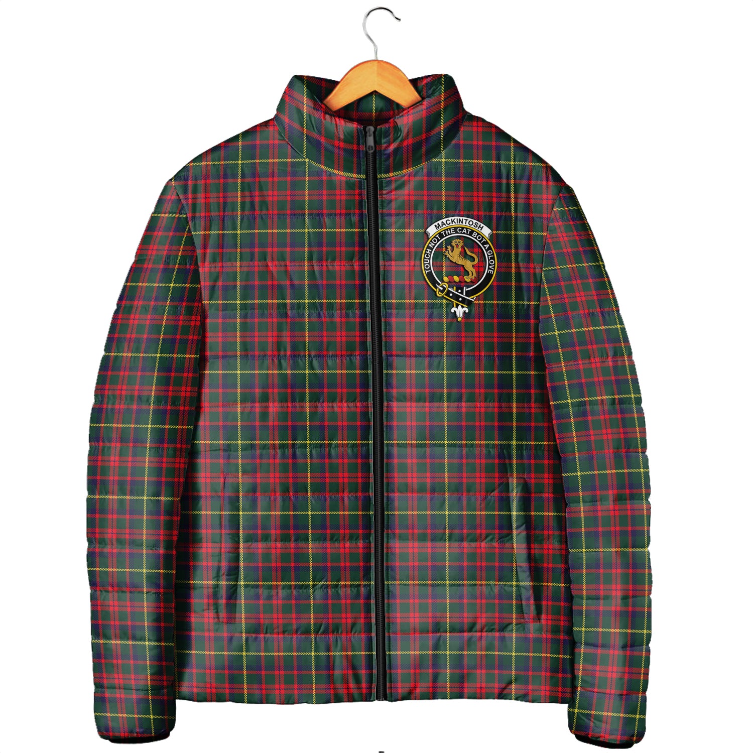 MacKintosh Hunting Modern Tartan Padded Jacket with Family Crest Men's Padded Jacket - Tartan Vibes Clothing