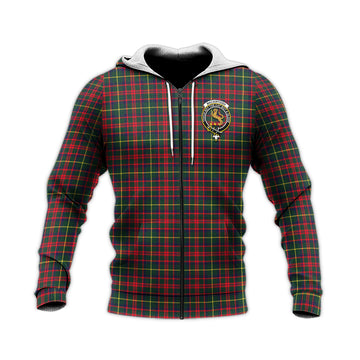 MacKintosh Hunting Modern Tartan Knitted Hoodie with Family Crest