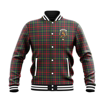 MacKintosh Hunting Modern Tartan Baseball Jacket with Family Crest