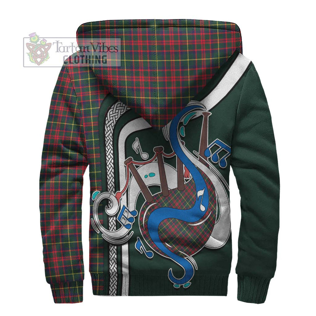 MacKintosh Hunting Modern Tartan Sherpa Hoodie with Epic Bagpipe Style - Tartanvibesclothing Shop