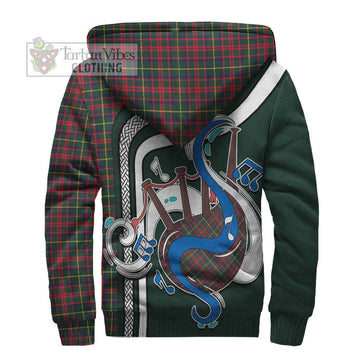 MacKintosh Hunting Modern Tartan Sherpa Hoodie with Epic Bagpipe Style