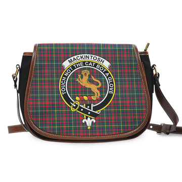 MacKintosh Hunting Modern Tartan Saddle Bag with Family Crest