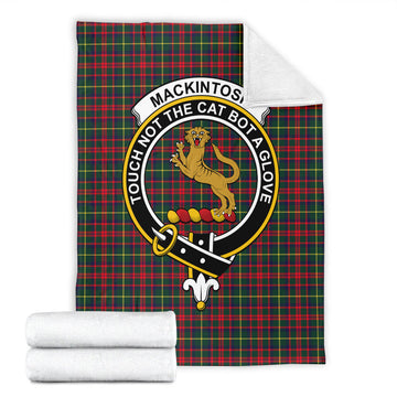 MacKintosh Hunting Modern Tartan Blanket with Family Crest