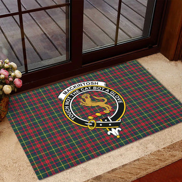 MacKintosh Hunting Modern Tartan Door Mat with Family Crest