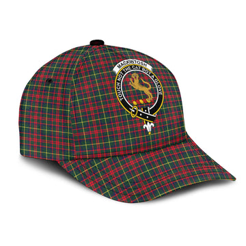 MacKintosh Hunting Modern Tartan Classic Cap with Family Crest