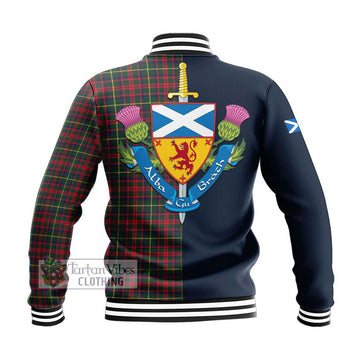 MacKintosh Hunting Modern Tartan Baseball Jacket Alba with Scottish Lion Royal Arm Half Style