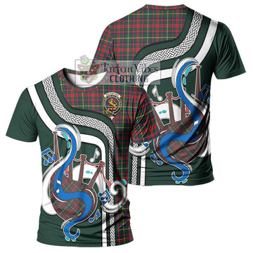 MacKintosh Hunting Modern Tartan T-Shirt with Epic Bagpipe Style