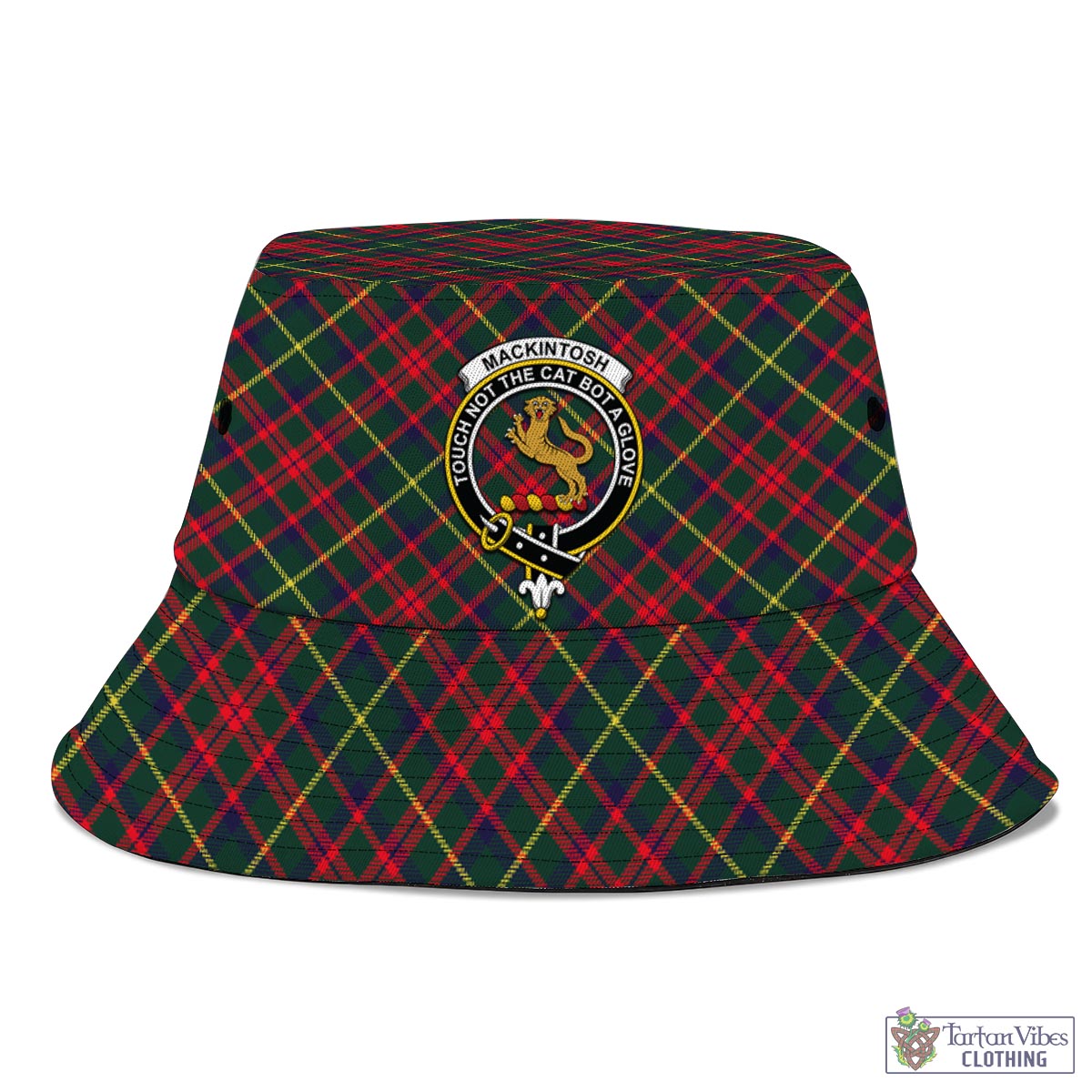 Tartan Vibes Clothing MacKintosh Hunting Modern Tartan Bucket Hat with Family Crest