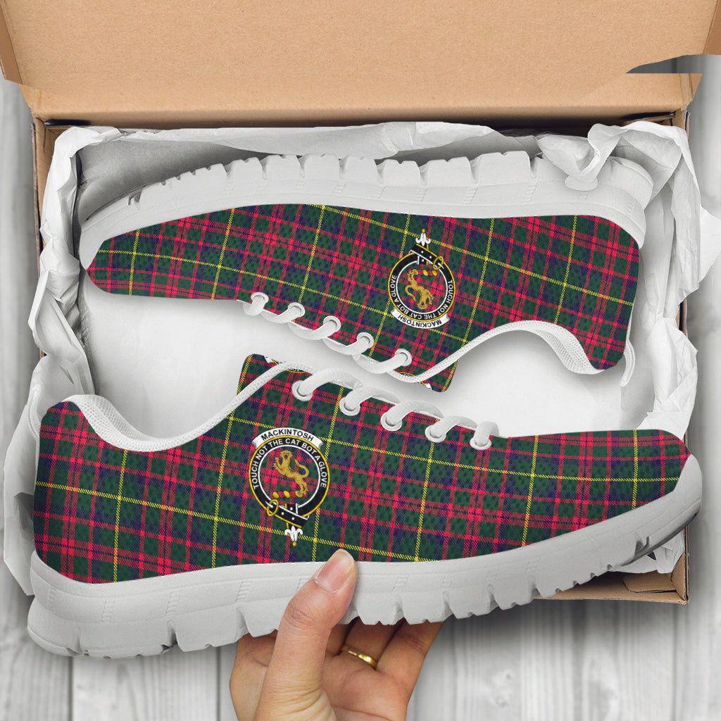 MacKintosh Hunting Modern Tartan Sneakers with Family Crest - Tartan Vibes Clothing