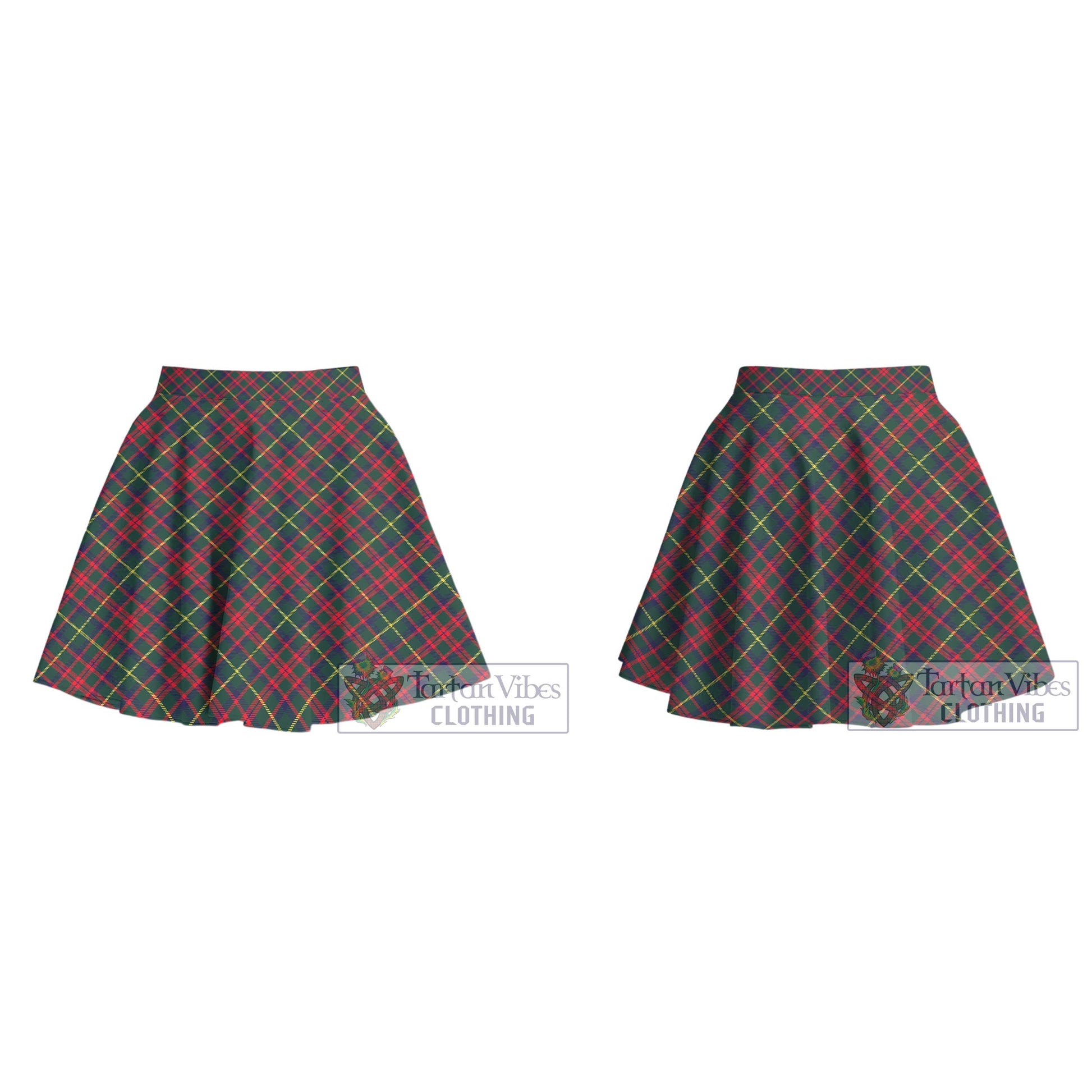 Tartan Vibes Clothing MacKintosh Hunting Modern Tartan Women's Plated Mini Skirt