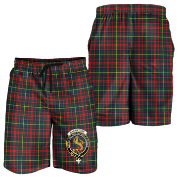 MacKintosh Hunting Modern Tartan Mens Shorts with Family Crest