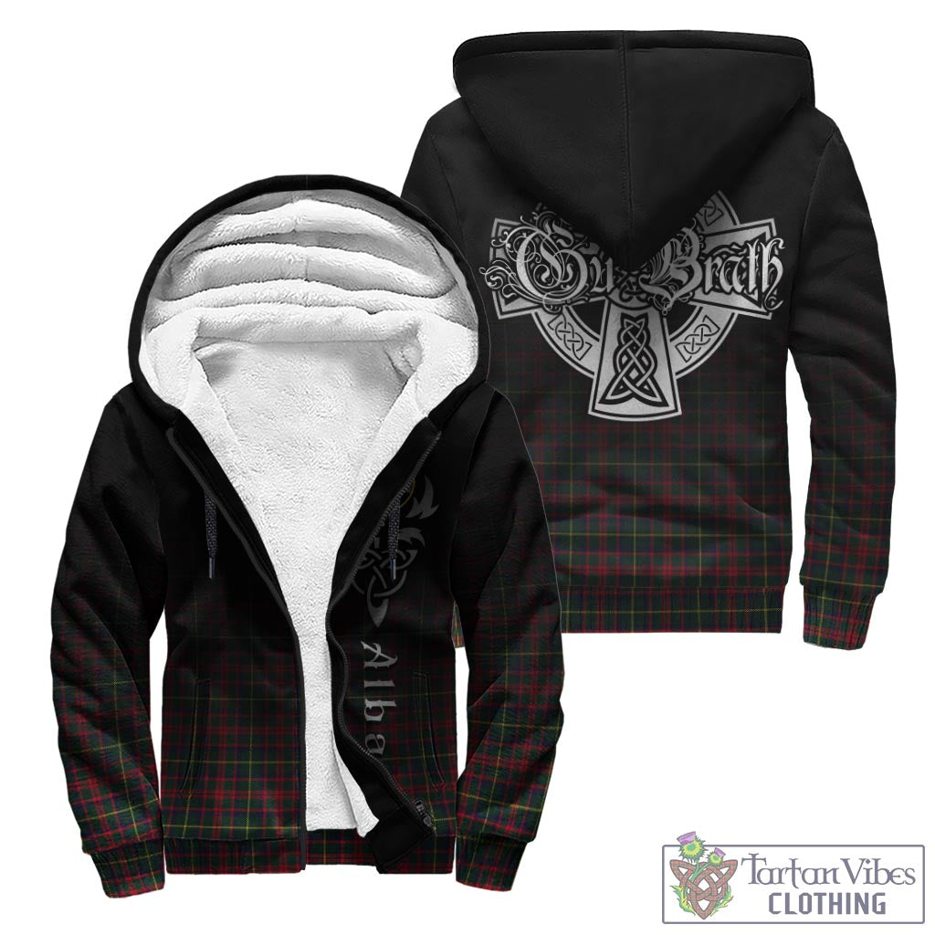 Tartan Vibes Clothing MacKintosh Hunting Modern Tartan Sherpa Hoodie Featuring Alba Gu Brath Family Crest Celtic Inspired