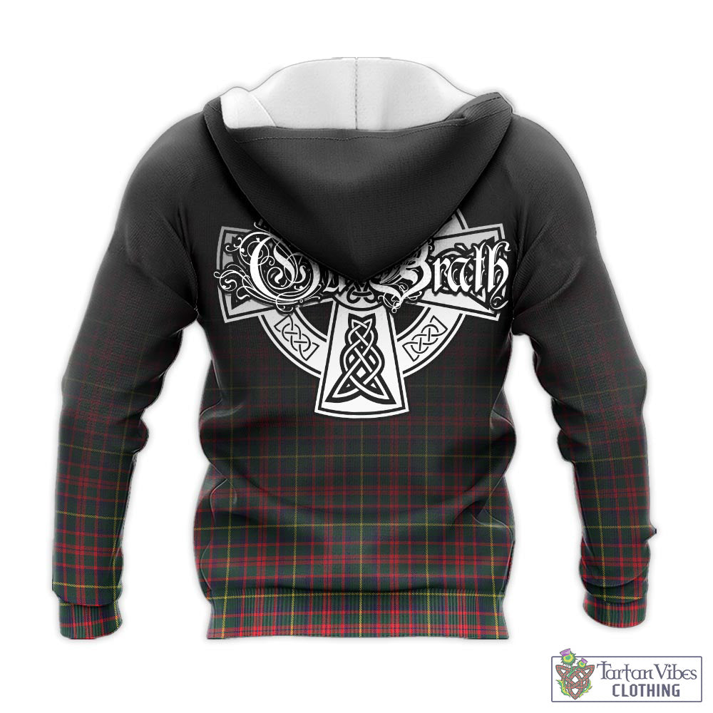 Tartan Vibes Clothing MacKintosh Hunting Modern Tartan Knitted Hoodie Featuring Alba Gu Brath Family Crest Celtic Inspired