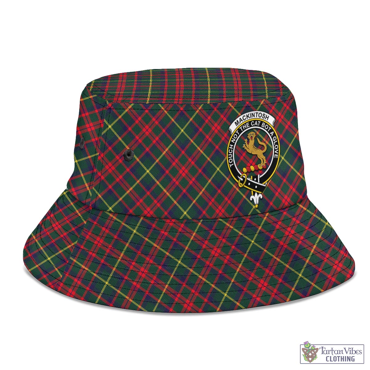 Tartan Vibes Clothing MacKintosh Hunting Modern Tartan Bucket Hat with Family Crest