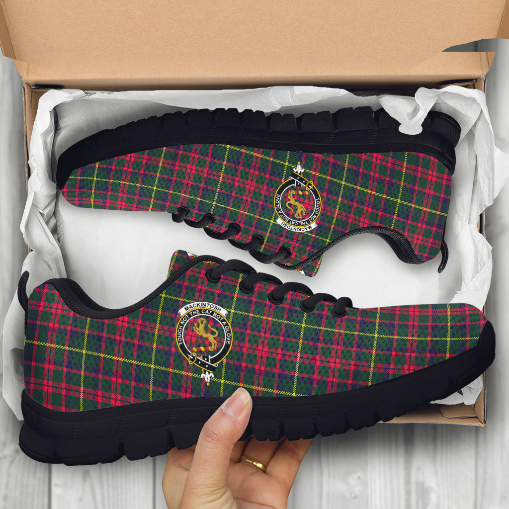 MacKintosh Hunting Modern Tartan Sneakers with Family Crest - Tartan Vibes Clothing