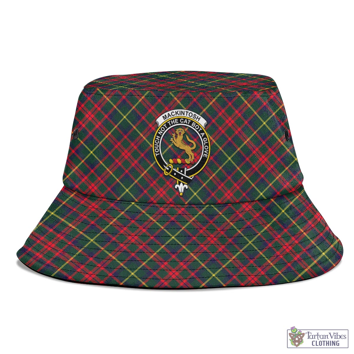 Tartan Vibes Clothing MacKintosh Hunting Modern Tartan Bucket Hat with Family Crest