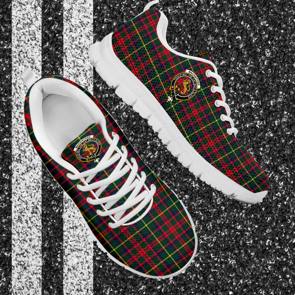 MacKintosh Hunting Modern Tartan Sneakers with Family Crest - Tartan Vibes Clothing