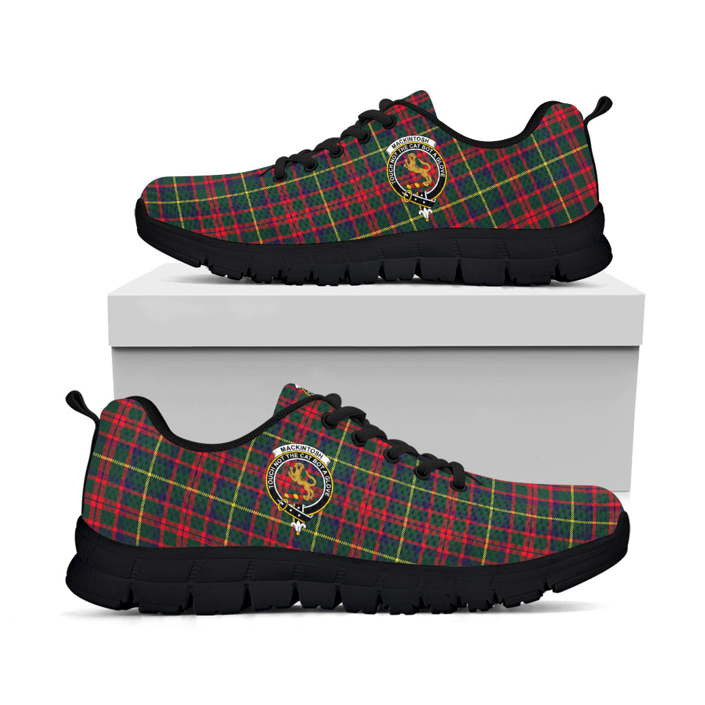 MacKintosh Hunting Modern Tartan Sneakers with Family Crest - Tartan Vibes Clothing