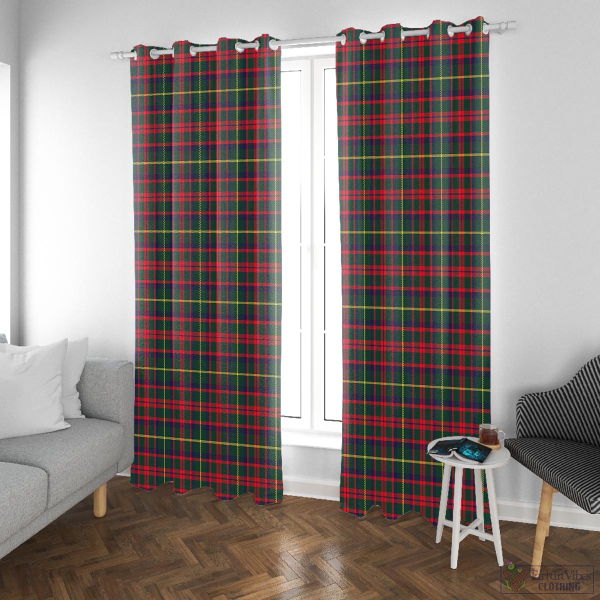 MacKintosh Hunting Modern Tartan Window Curtain