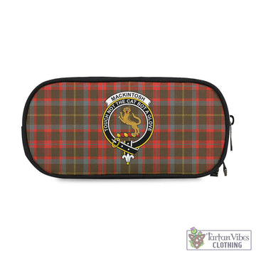 MacKintosh Hunting Weathered Tartan Pen and Pencil Case with Family Crest