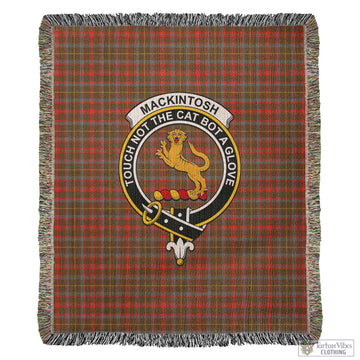 MacKintosh Hunting Weathered Tartan Woven Blanket with Family Crest