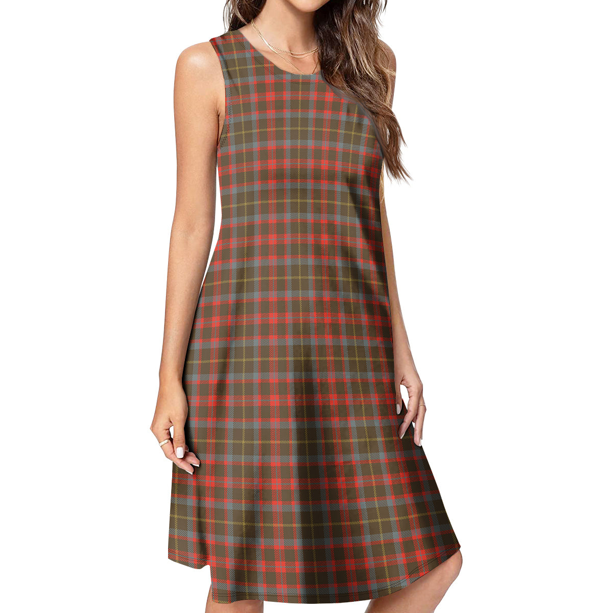 MacKintosh Hunting Weathered Tartan Womens Casual Dresses - Tartanvibesclothing