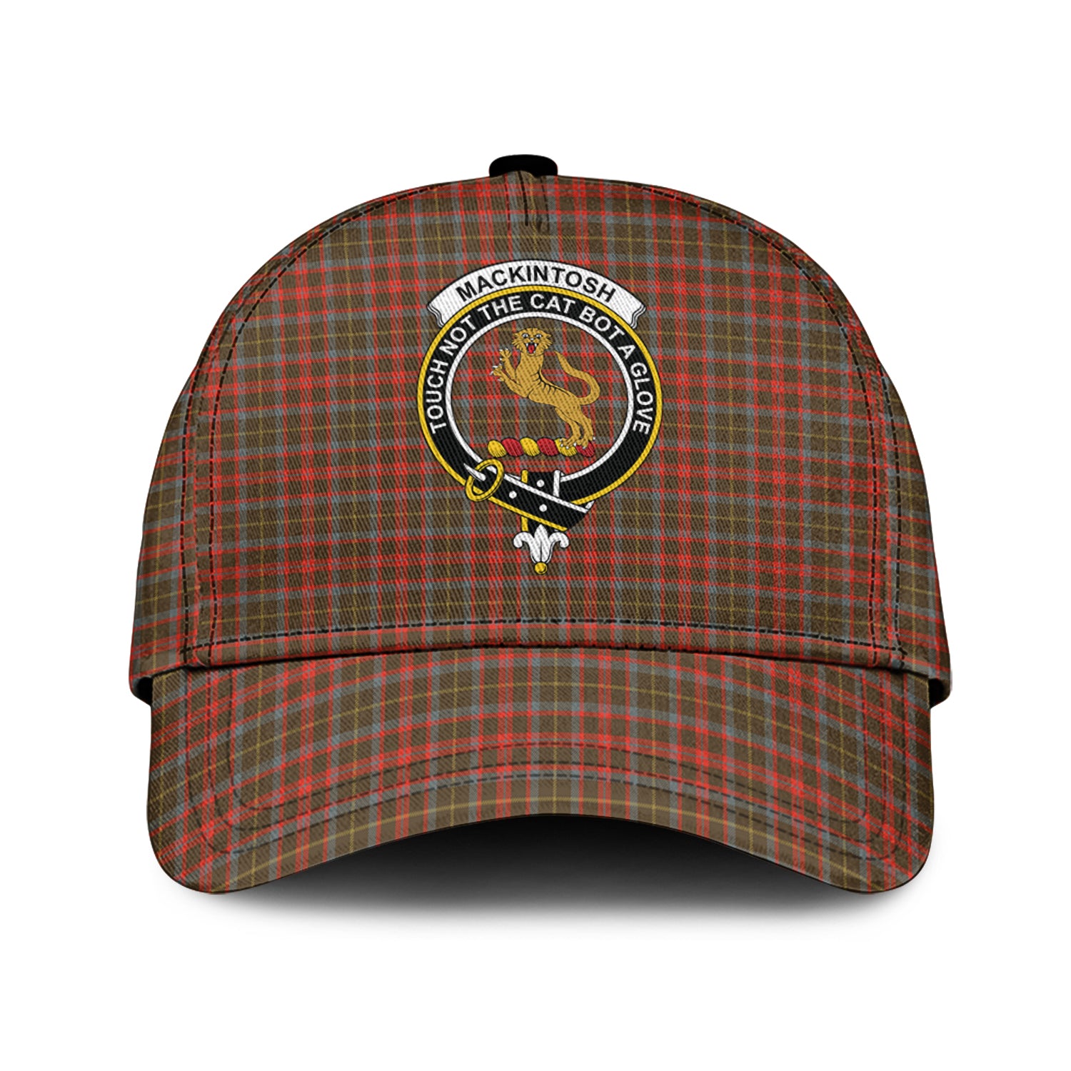 MacKintosh Hunting Weathered Tartan Classic Cap with Family Crest Classic Cap Universal Fit - Tartan Vibes Clothing