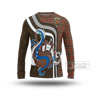 MacKintosh Hunting Weathered Tartan Long Sleeve T-Shirt with Epic Bagpipe Style