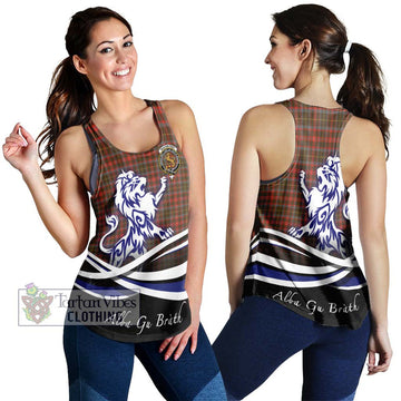 MacKintosh Hunting Weathered Tartan Women's Racerback Tanks with Alba Gu Brath Regal Lion Emblem