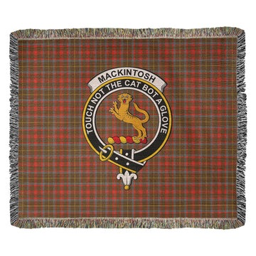 MacKintosh Hunting Weathered Tartan Woven Blanket with Family Crest