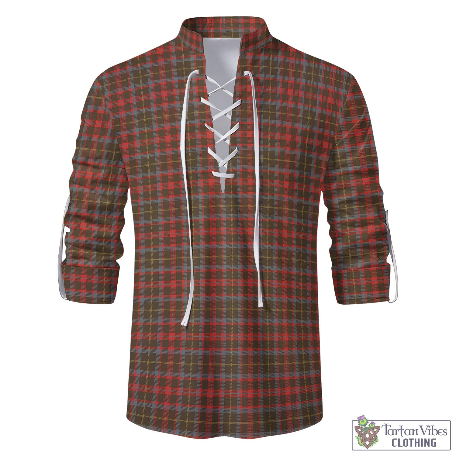 Tartan Vibes Clothing MacKintosh Hunting Weathered Tartan Men's Scottish Traditional Jacobite Ghillie Kilt Shirt