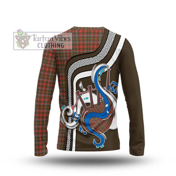 MacKintosh Hunting Weathered Tartan Long Sleeve T-Shirt with Epic Bagpipe Style