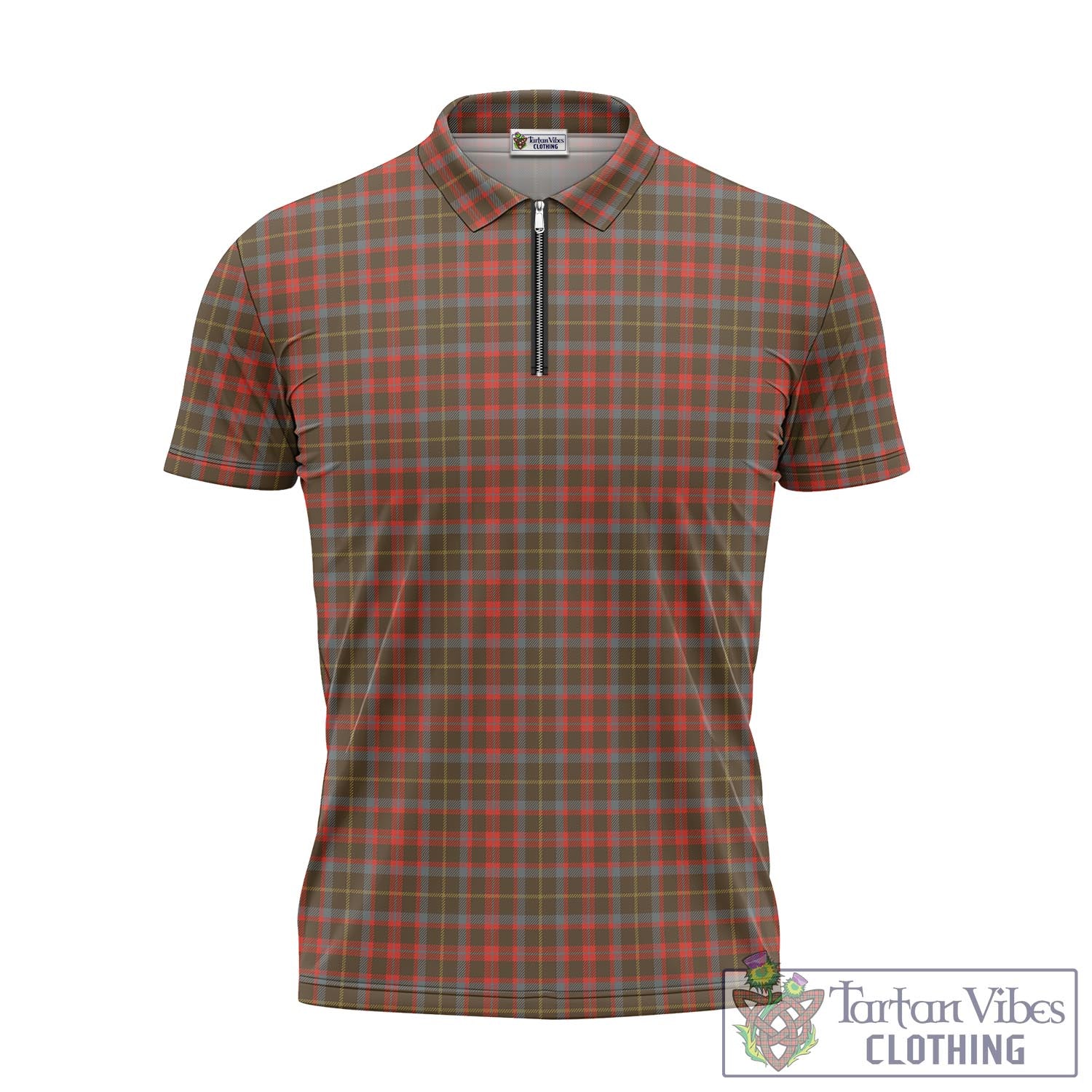 Tartan Vibes Clothing MacKintosh Hunting Weathered Tartan Zipper Polo Shirt