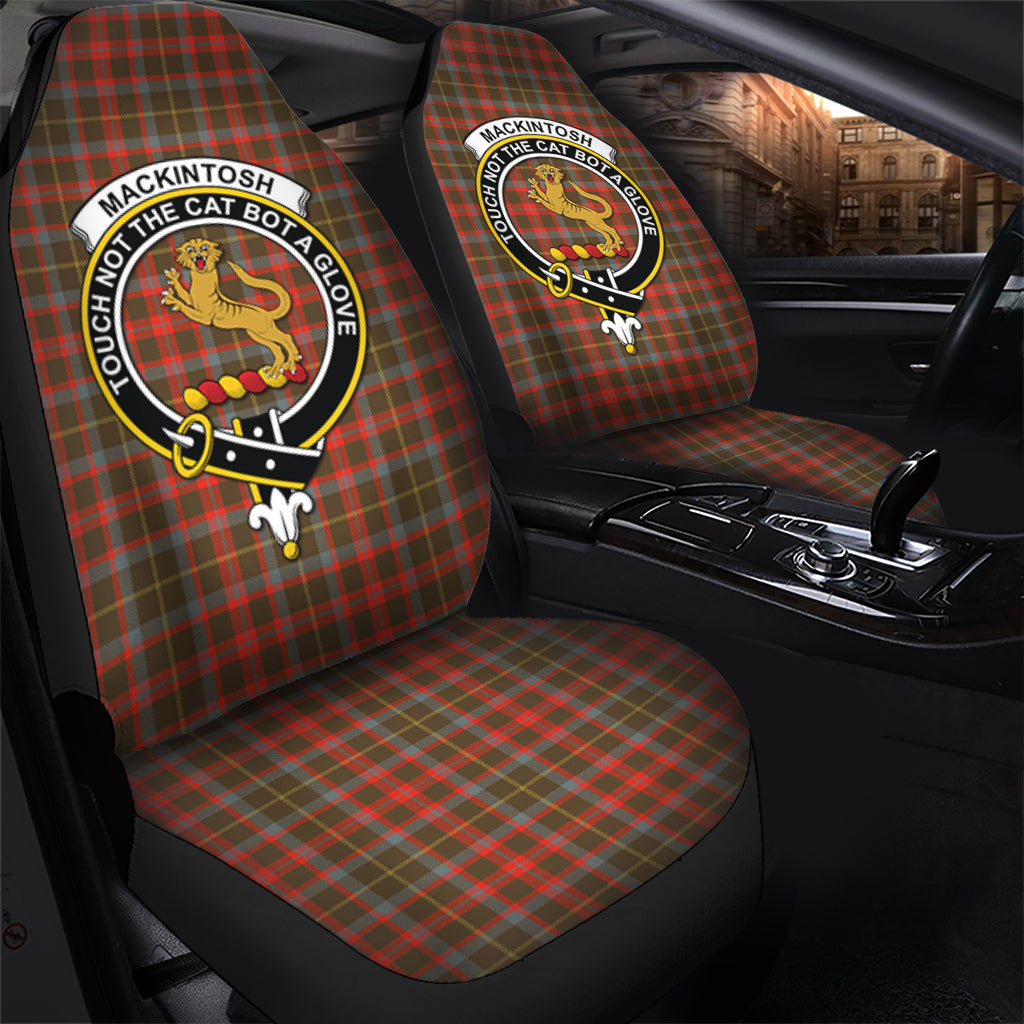 MacKintosh Hunting Weathered Tartan Car Seat Cover with Family Crest - Tartanvibesclothing