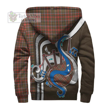 MacKintosh Hunting Weathered Tartan Sherpa Hoodie with Epic Bagpipe Style