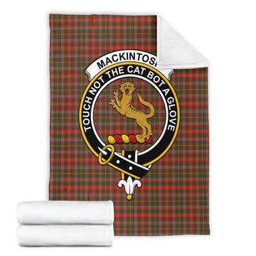 MacKintosh Hunting Weathered Tartan Blanket with Family Crest