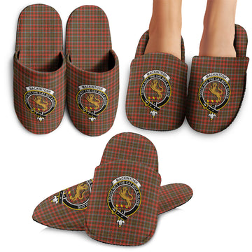 MacKintosh Hunting Weathered Tartan Home Slippers with Family Crest