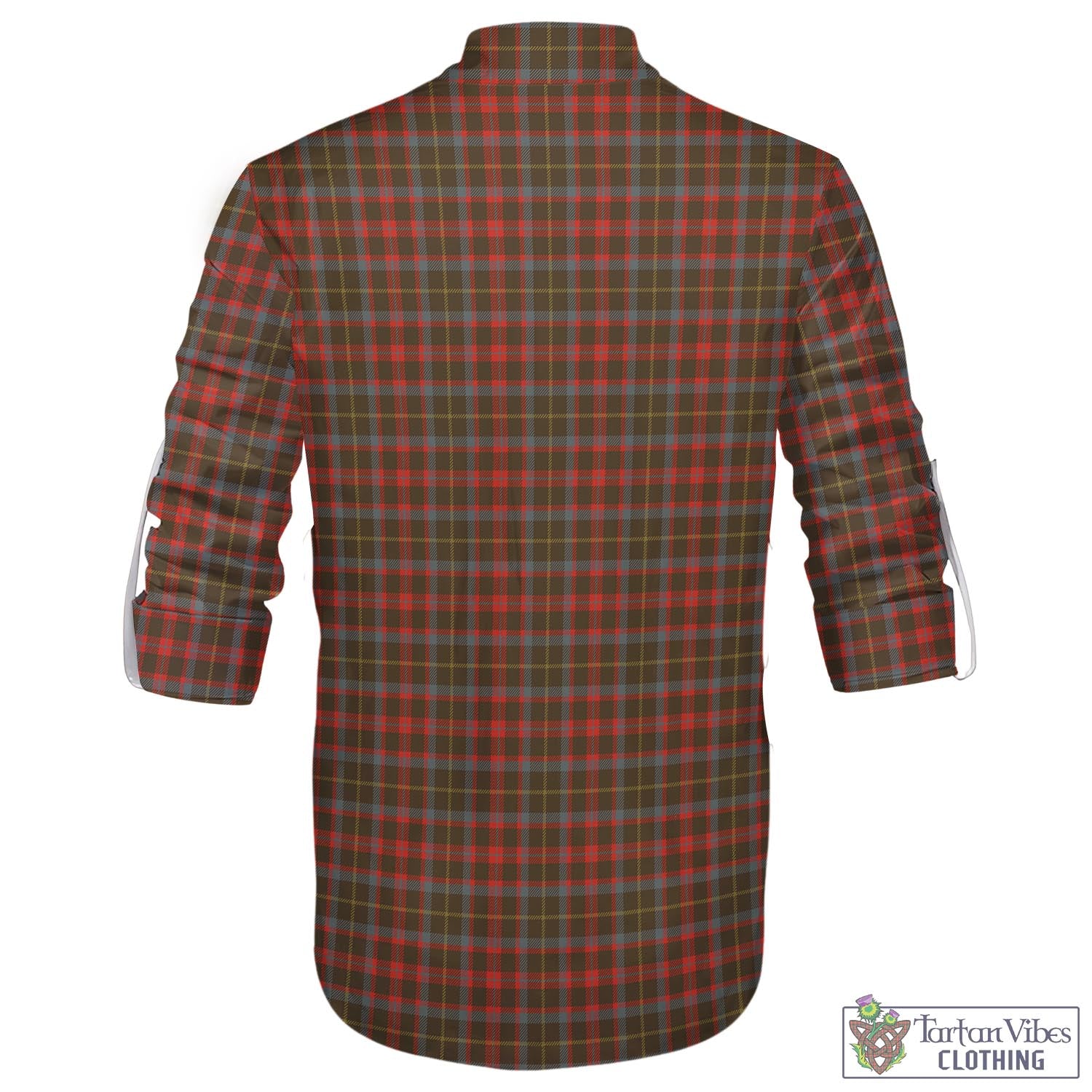 Tartan Vibes Clothing MacKintosh Hunting Weathered Tartan Men's Scottish Traditional Jacobite Ghillie Kilt Shirt with Family Crest